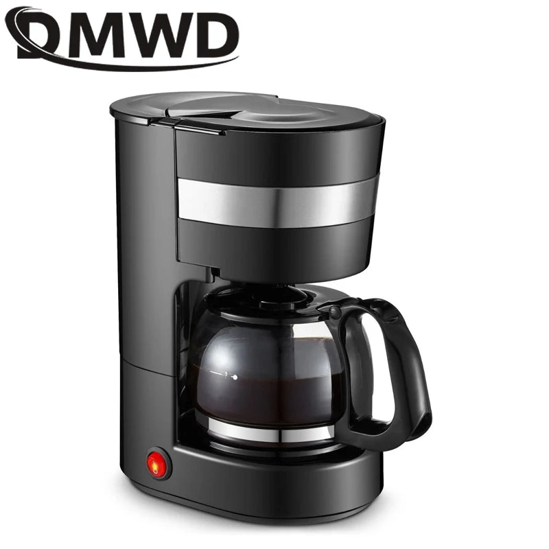 DMWD Automatic Electric Latte Espresso Coffee Maker Mini 650ml Moka Drip Cafe American Coffee Brewing Machine Tea Pot Boiler EU