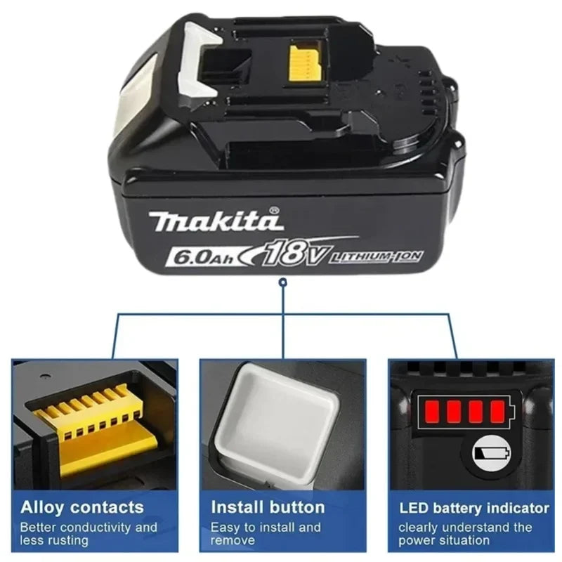 100% Genuine 18V Makita 6Ah Makita Battery BL1840 BL1830B BL1850B  Replacement Lithium Battery