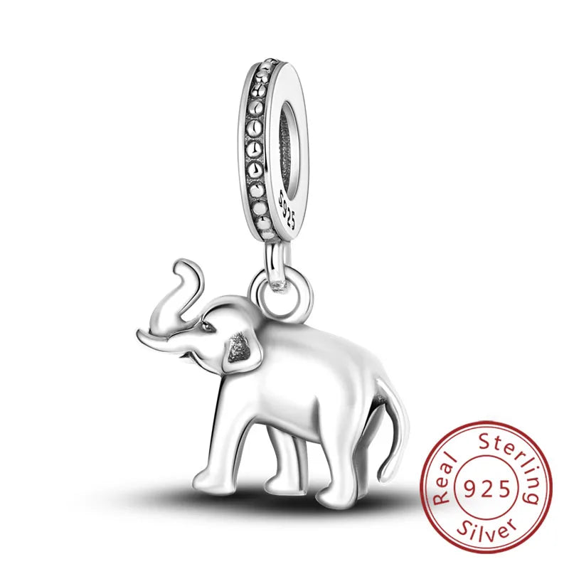 Hot Sale Charm Bead Pendant 925 Sterling Silver Firefly Love Heart Cats Dogs Sunflower Charm for Bracelet Women DIY Jewelry Gift