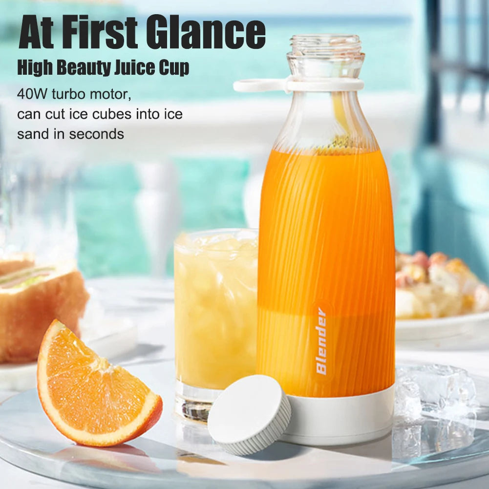 500ml Citrus Juicer Rechargeable Electric Fruit Juicer Machine 6 Blades Personal Blender for Juices Shakes Smoothies