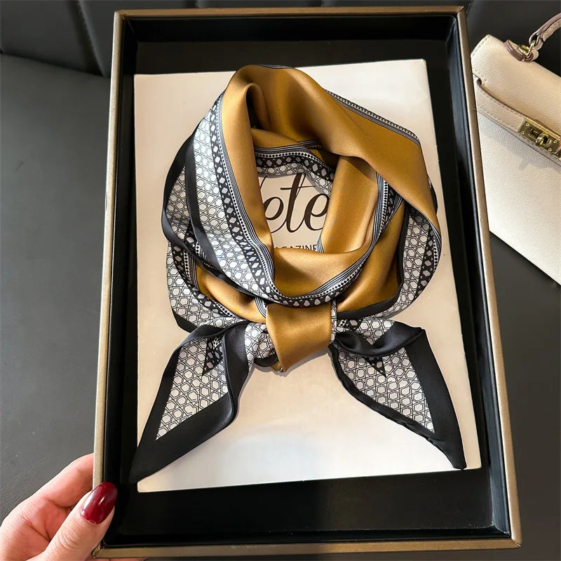NEW Fashion Print Long Silk Scarf Graphic Ribbon For Women Soft Cozy Silk Scarf Versatile Neckerchief Length Luxury Headband