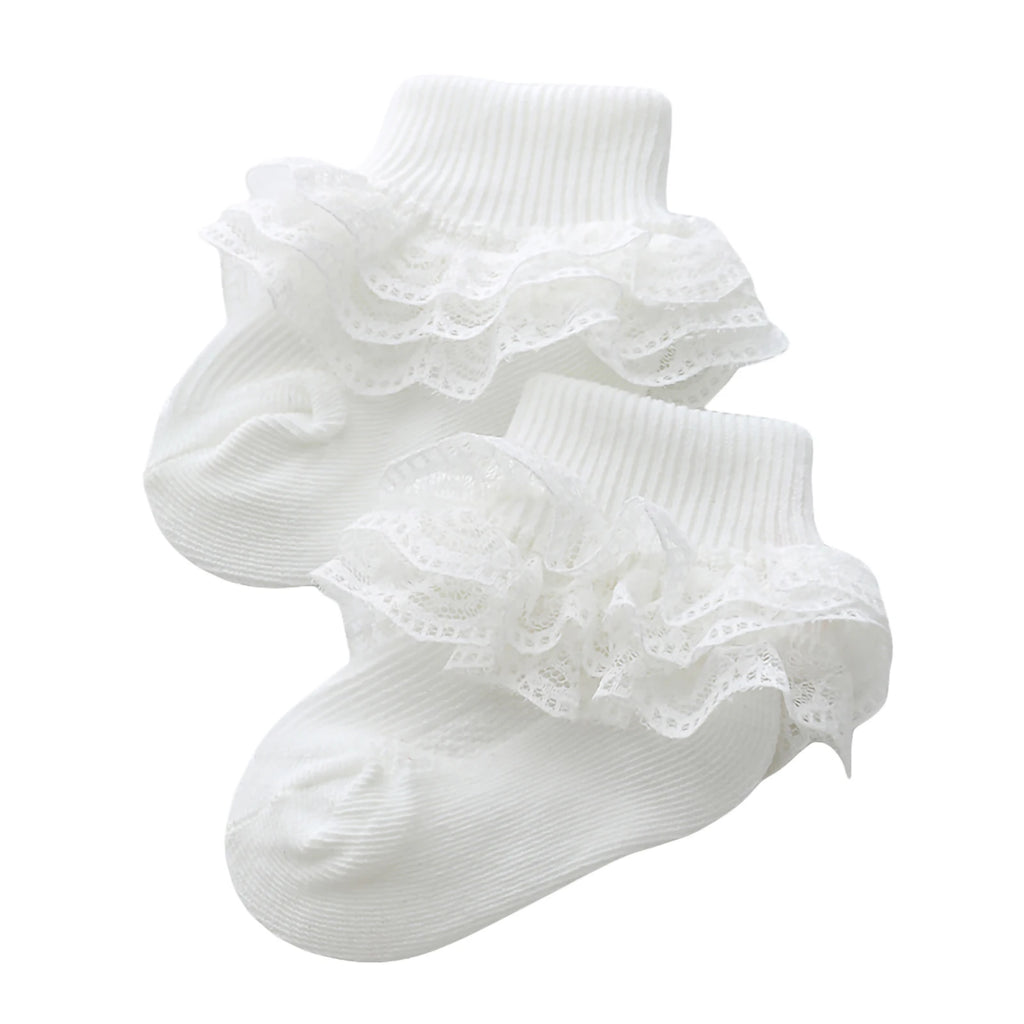 0-12 Months Newborn Baby Cotton Sock Lace Princess Combed Cotton Socks for Girls Summer Spring Infant Babe Ruffle Short Socks