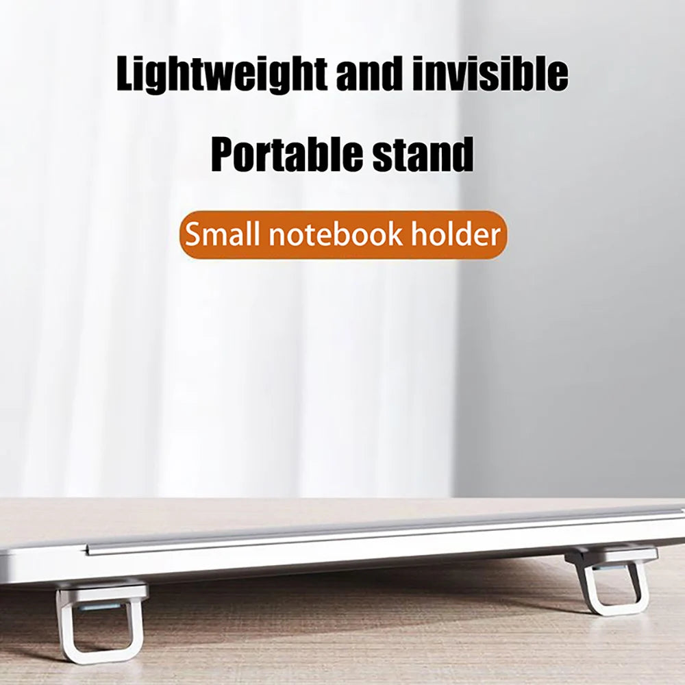 2Pcs Mini Foldable Laptop Stand Self-Adhesive Portable Keyboard Riser with 2 Adjustable Angles for MacBook Notebook Cooling