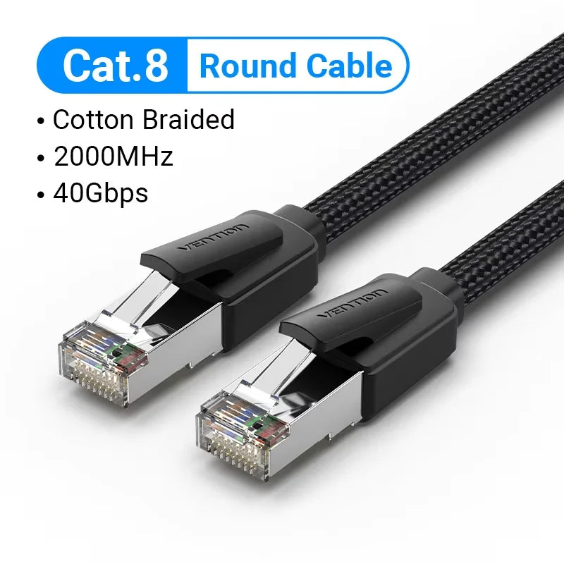 Vention Cat8 Ethernet Cable 40Gbps RJ45 Network Cable Cat 8 SFTP RJ45 Patch Cord for PC Modem Router Laptop Cable Ethernet Cat8