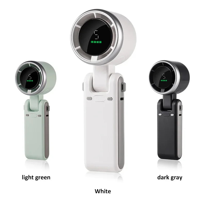 2026 New Hanging Neck Outdoor 180 Degree Folding Desktop Mini Fan Hand-held Folding High-speed Powerful Turbo Fan