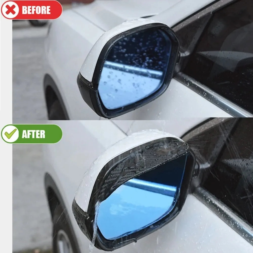 4/2PCS Car Rearview Mirror Rain Eyebrow Carbon Fiber Rain Shield Sun Shade Clear Vision Protector for Auto Mirror Accessories