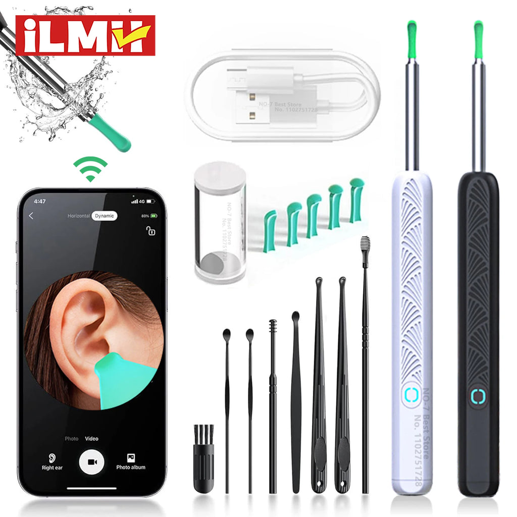 Ear Cleaner with Camera Wireless Ear Sticks Otoscope USB C Charging Endoscope Wax Removal Tool Earpick MIni Camera