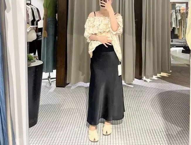 French Style Retro Maternity Skirts Adjustable Waist Pregnant Woman Fishtail Skirts Slim Hips Pregnancy Trumpet Mermaid Skirts
