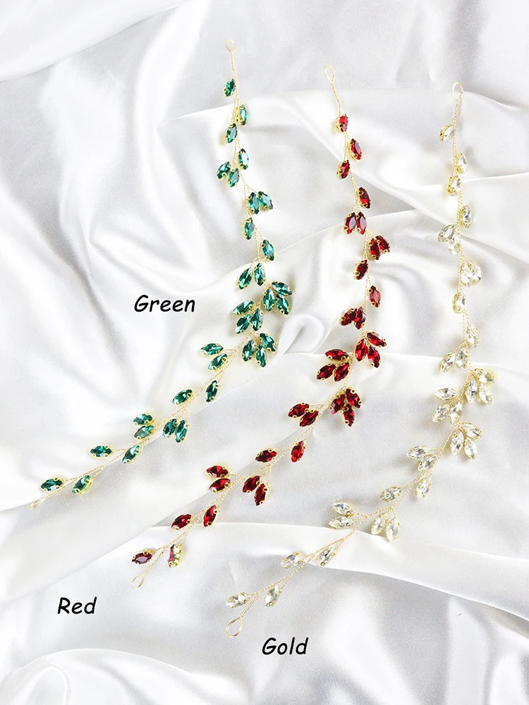 Women Rhinestone Hair Vine Stylish Hair Jewelry Handmade Prom Hair Ornaments Wedding Bridal Hair Accessories for Party Headband