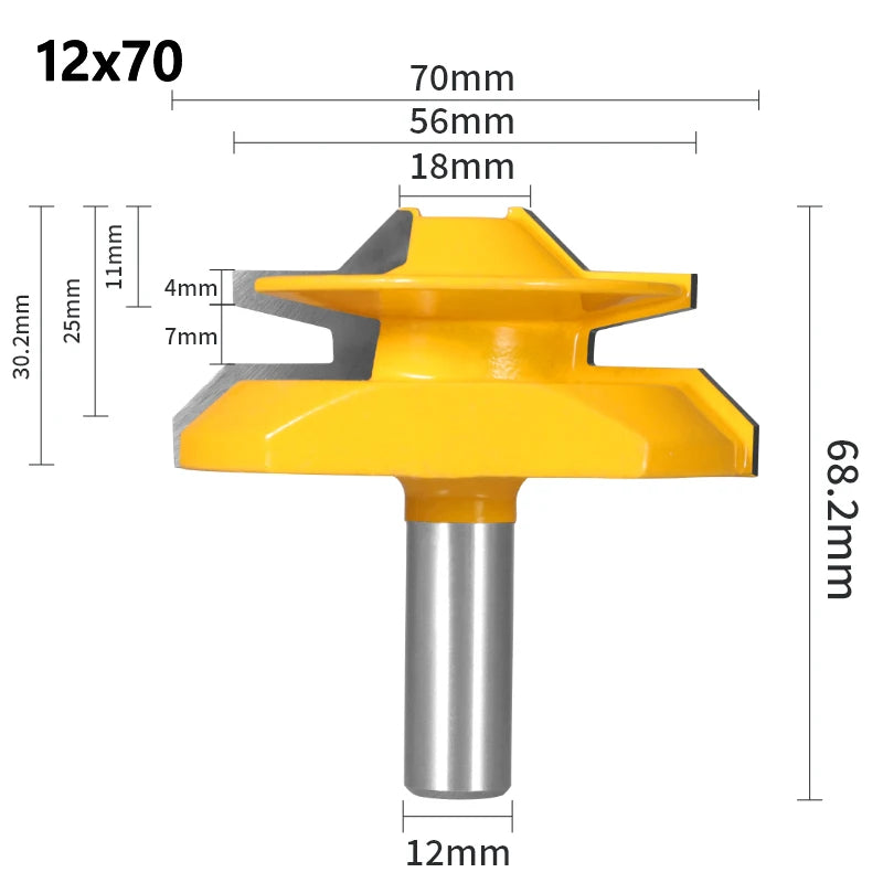 1Pc 45° Degree Lock Miter Router Bit Woodworking Milling Cutter For Wood Tools