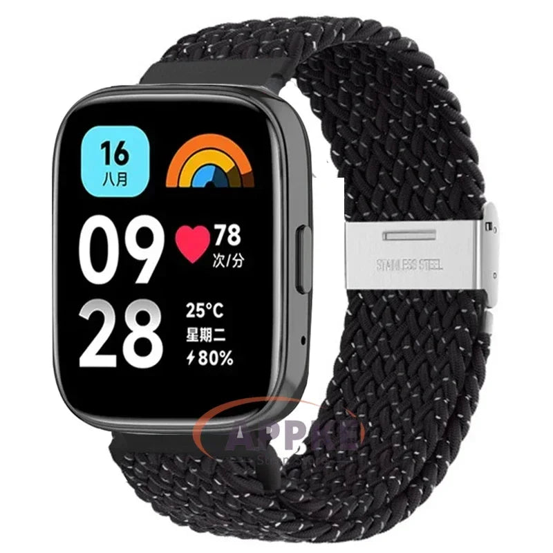 Elastic Braided Strap For Redmi Watch 5/3 Active Watchband Nylon Adjustable Quick Release Bracelet For Redmi Watch 3/5 Lite
