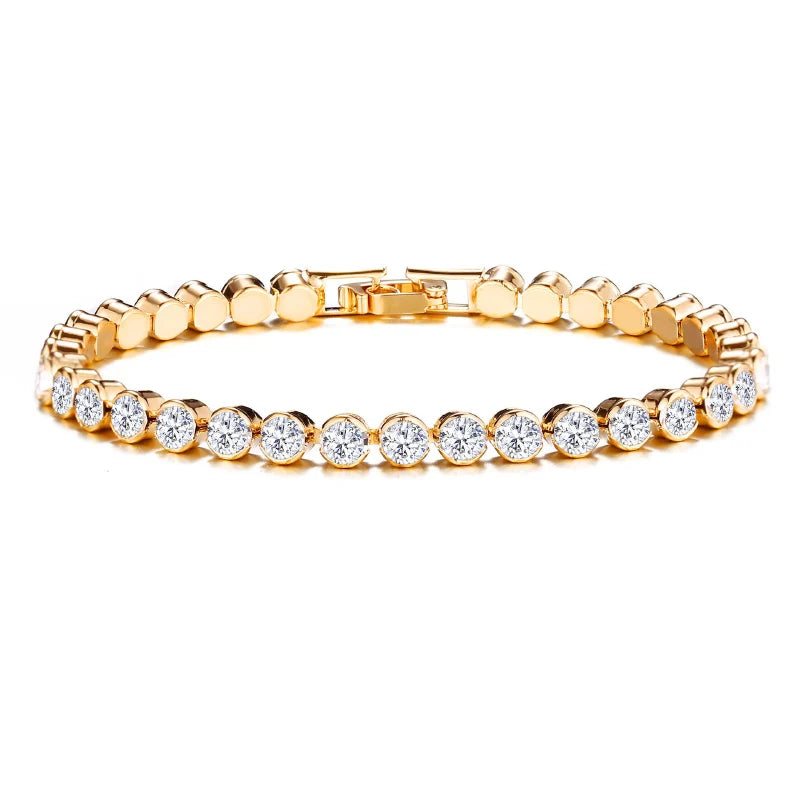 Fashion Gold Silver Color Women Tennis Braclet Valentine's Day Braclet Gift For Her Casual Pulseria Accessories Official Jewelry