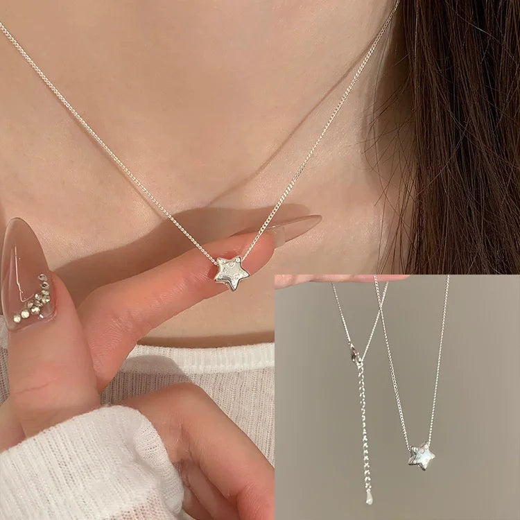 S925 Sterling Silver Necklaces For Women Simple Chain Fashion Minimalist Pendant Necklaces Adjustbale Necklace Birthday Gift