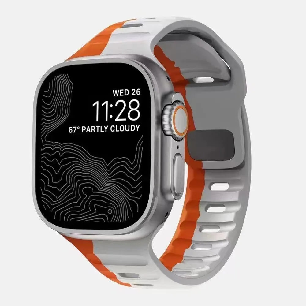 Sport Strap For Apple Watch Ultra band 49mm 45mm 46mm 44mm 42mm 41mm Silicone Air hole Bracelet iWatch Serie 11 10 9 8 7 6 SE