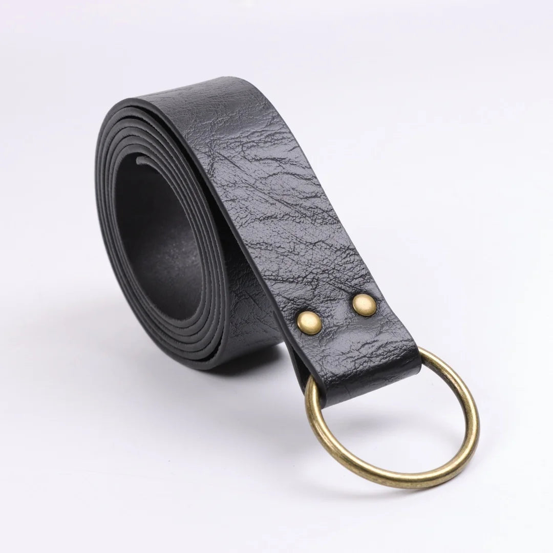 Renaissance Medieval Belt Skirt Hiking Viking Horn Design Leather Cover for Sword Frog Accessory