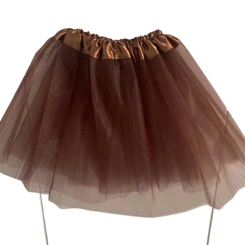 Girl Elastic Ballet Dancewear Tutus Mini Skirt For Birthday Party Dance 3 Layer Tulle Tutu Skirt for Kids Princess 2-8Y Girls
