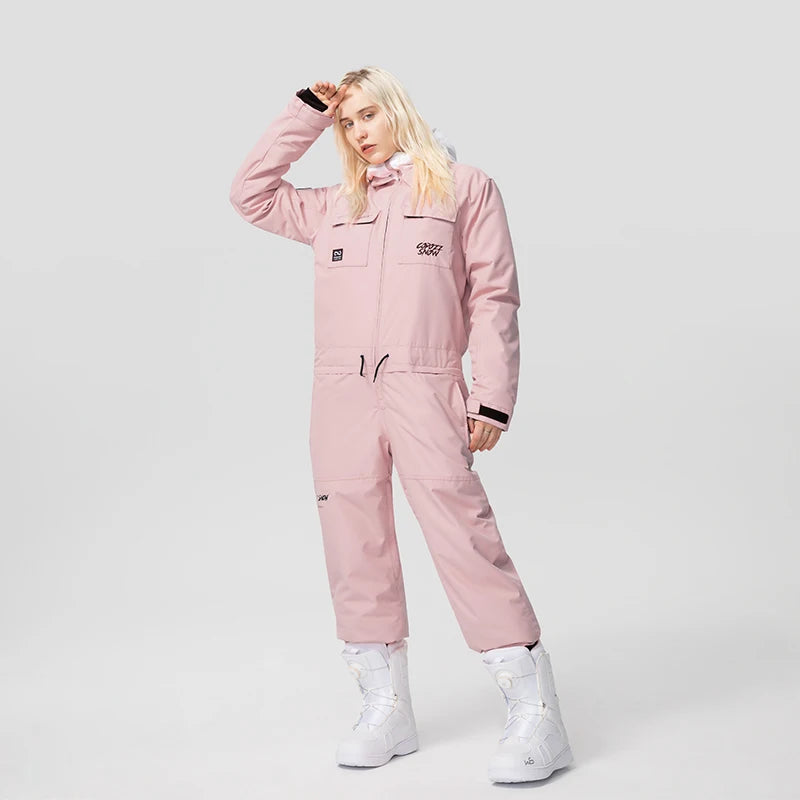 COPOZZ Winter Ski Suit Men Women Waterproof Warm Ski Overalls Outdoor Sports Snowboard One Piece Ski Jumpsuit Skiing Clothing