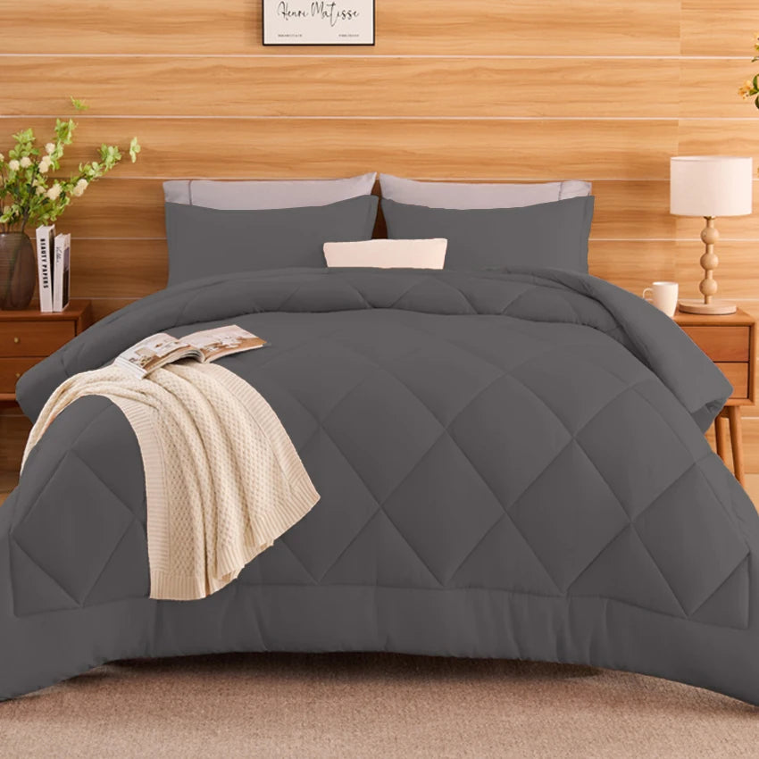 King Size Cooling Comforter Set - 2/3 Piece All-Season Bedding Set, Soft Breathable Lightweight Bedding with 1 Comforter and 1 or 2 Matching Pillow Shams, Easy Care, Ideal Holiday Gift