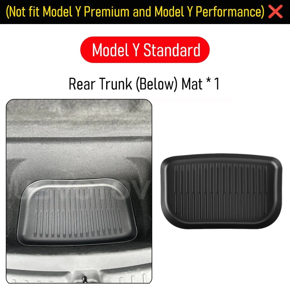 for 2026 2025 Tesla Model Y Standard Floor Mats Trunk Mat Cargo Liner Frunk Backrest Mats Car Accessories (Standard Models Only)