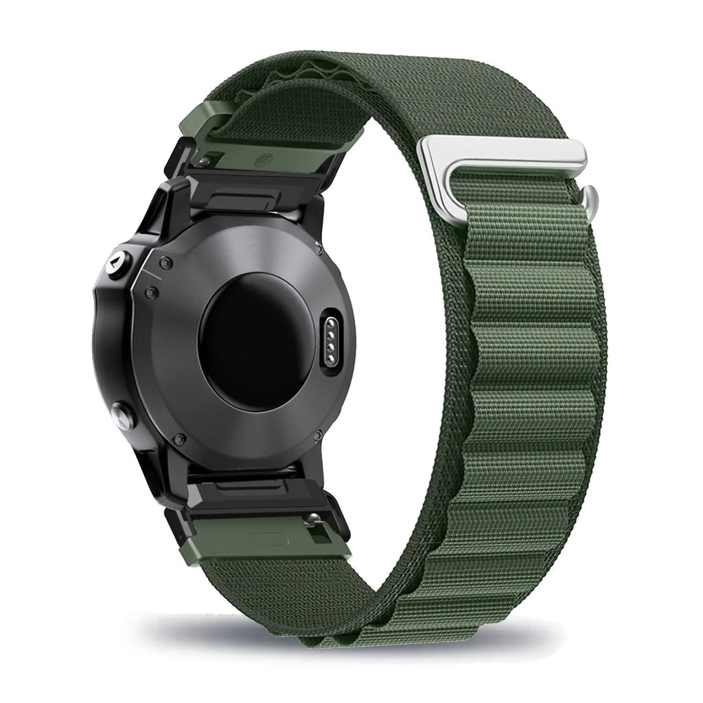 C-Type Buckle Band for Garmin Fenix E 47mm/6 Pro/6/8 47mm/5/5 Plus/7/7 Pro/7 Solar/7 Sapphire Solar Band, Nylon Breathable Strap