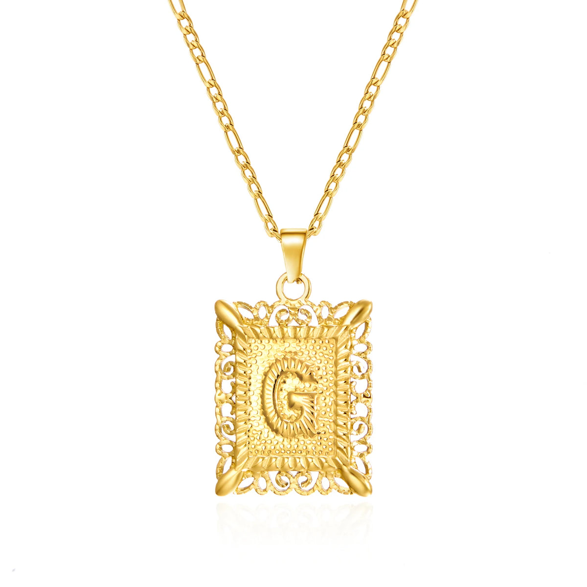 Stainless Steel Initial Letter Necklace For Women Men 2025 New Stylish Square Pendant Necklace Birthday Party Jewelry Gifts