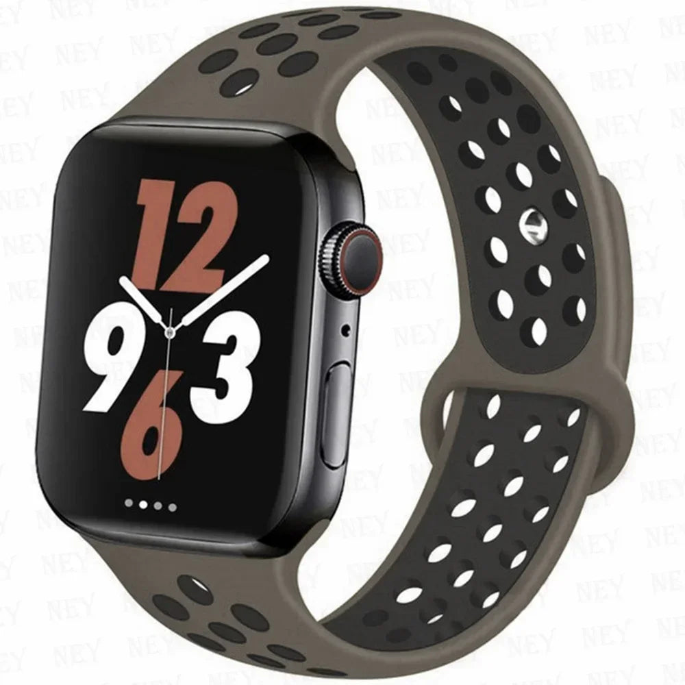 Sport Strap For Apple Watch Band 45mm 49mm 44mm 40mm 41mm 42mm Silicone bracelet correa iWatch Ultra 2 Series 9 8 SE 7 6 5 4 3