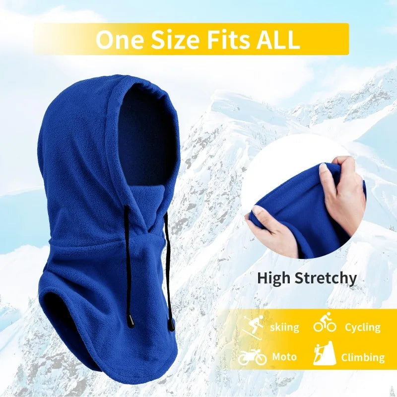 Winter Thermal Fleece Hat Hooded Outdoor Windproof Skiing Sport Men Women Neck Warmer Balaclava Cycling Face Mask Masked Caps