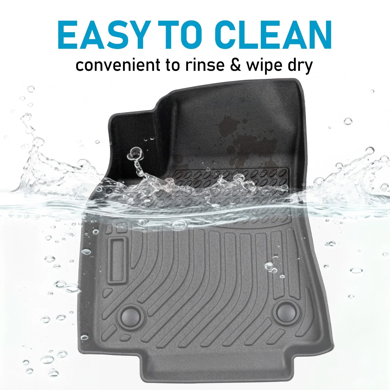 Car Floor Mats Black for 2015-2025 Ford F150 F-150 Super Crew Cab