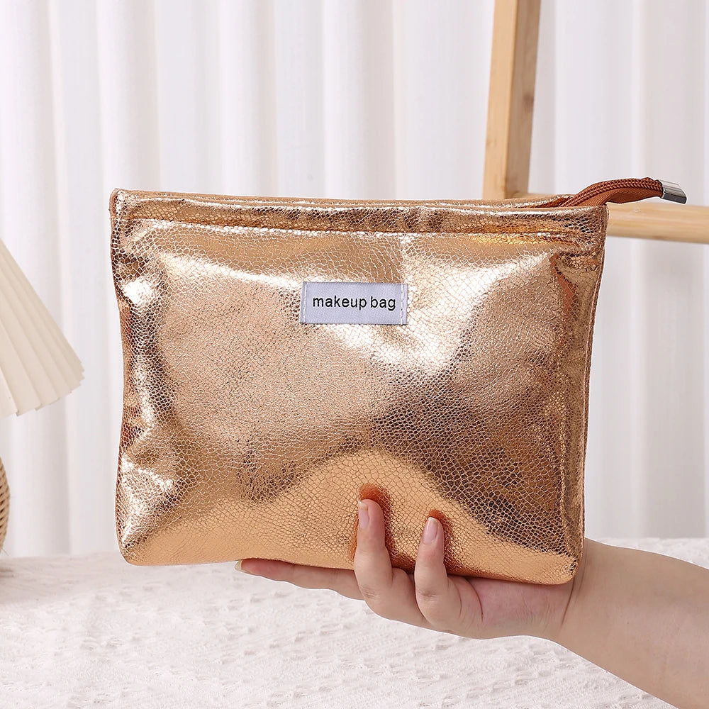 Fashion Shiny Sequins Cosmetic Bag Portable Women Clutch Zipper Pouch Handbag Makeup Toiletries Storage Square Bags Wholesale