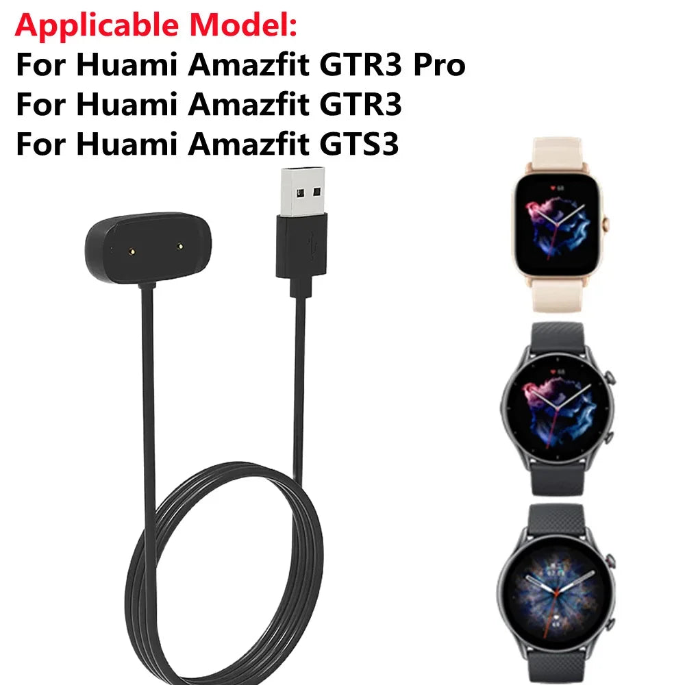 1m USB Charging Cable For Amazfit GTR3 GTS3 Pro Smart Watch Dock Charger Cradle Adapter For Amazfit GTR 3 GTS 3 Magnetic Charger