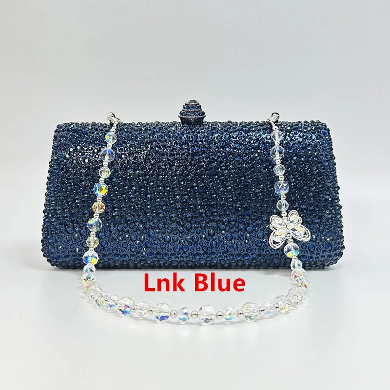 XIYUAN Orange Crystal Evening Clutch Bag Glittering Diamond Crossbody Purse Wedding Bridal Handbag Gorgeous Stones Party Purses