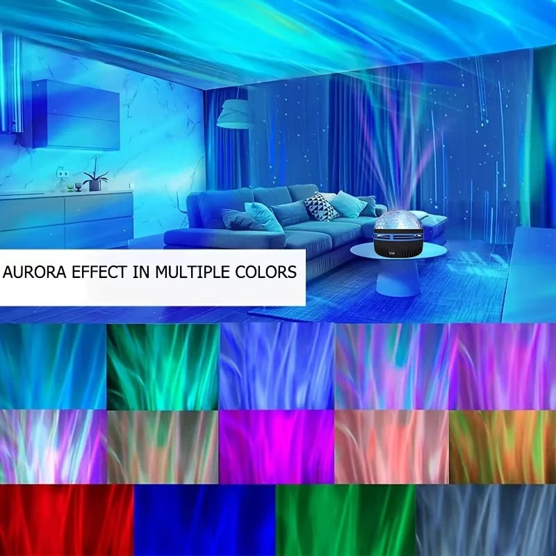 1pc Star Projector, Galaxy Projector, Water Ocean Wave Projector For Bedroom Night Light  Room Decor With 7-Colors Patterns