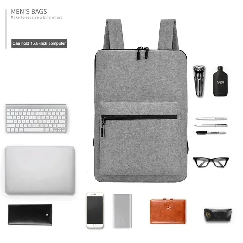 DIENQI-Ultra-thin Men's Backpack School Bag Thin 15 Inch Laptop Man Bag Women Waterproof Outdoor Business Work Small Backbag