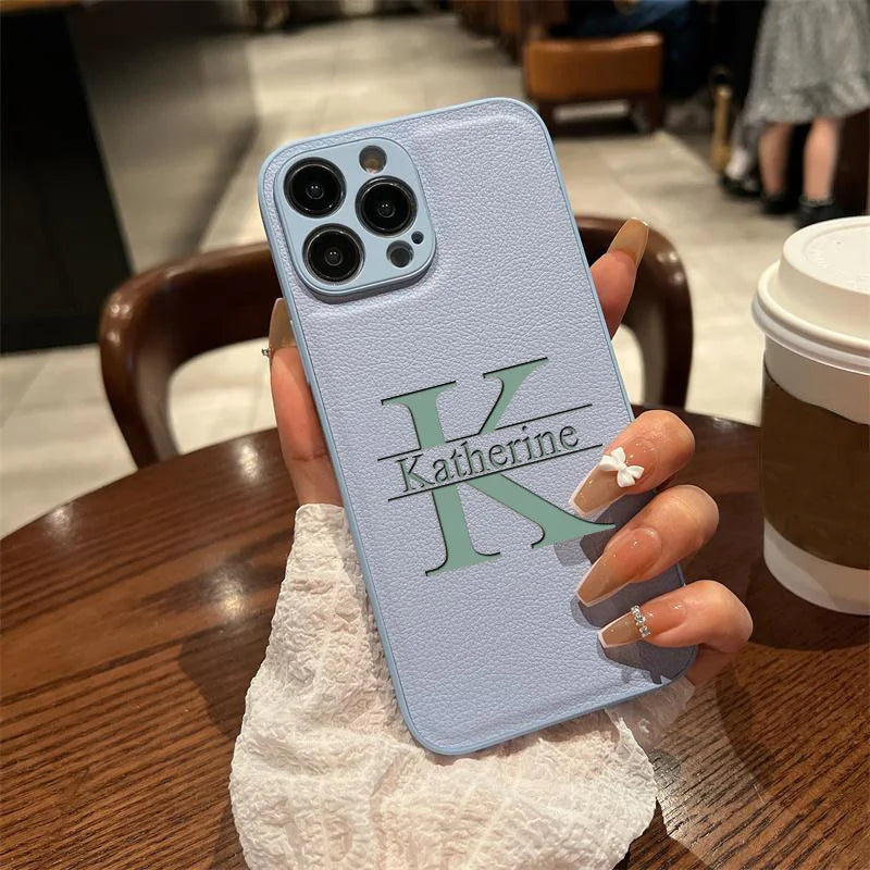 Personalized Customized Initials Name For IPhone18 17 16 15 14 13 12 11 Pro Max Plus Big Letter Laser Engraving Phone Cover