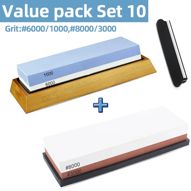 Sharpening Stone Knife Sharpener Professional Whetstone Dual Side Set Grinding Shapner Water Wetstone Kitchen Accessories Tools