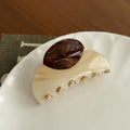 1pc Elegant Vintage French Hair Clip Two-tone Wood Grain Marbled Design Perfect For Casual Daily Dressing Cute Hair Clips New