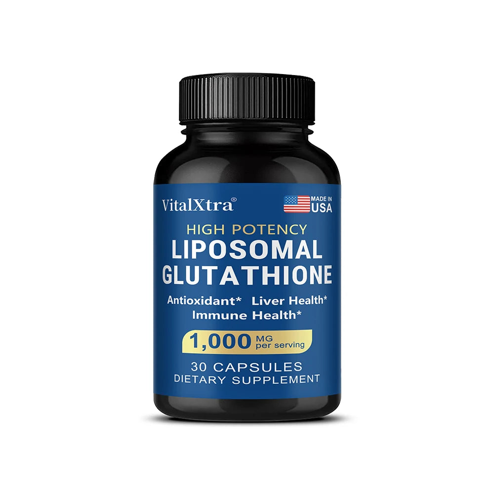 Liposomal Glutathione 1000mg - Vitamin C, Antioxidant, Supports Liver, Immune, Brain & Skin Health, Enhanced Absorption