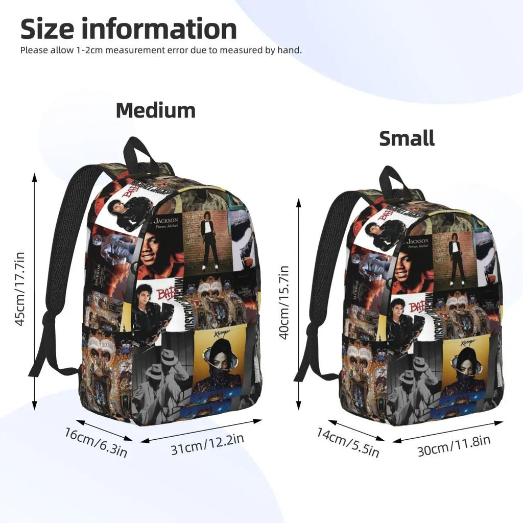 Michael Jackson Backpack Daypack Large Capacity Children BookBag School Bag Shoulder Bags for Men Women