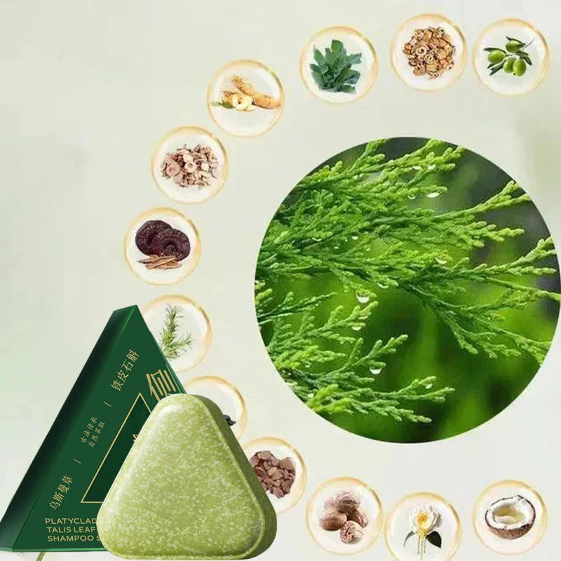 Seven Green Platycladi Usman Grass Handmade Shampoo Soap Refreshing Flushing Healthy Anti-removal Hair Nourishing Clean Product