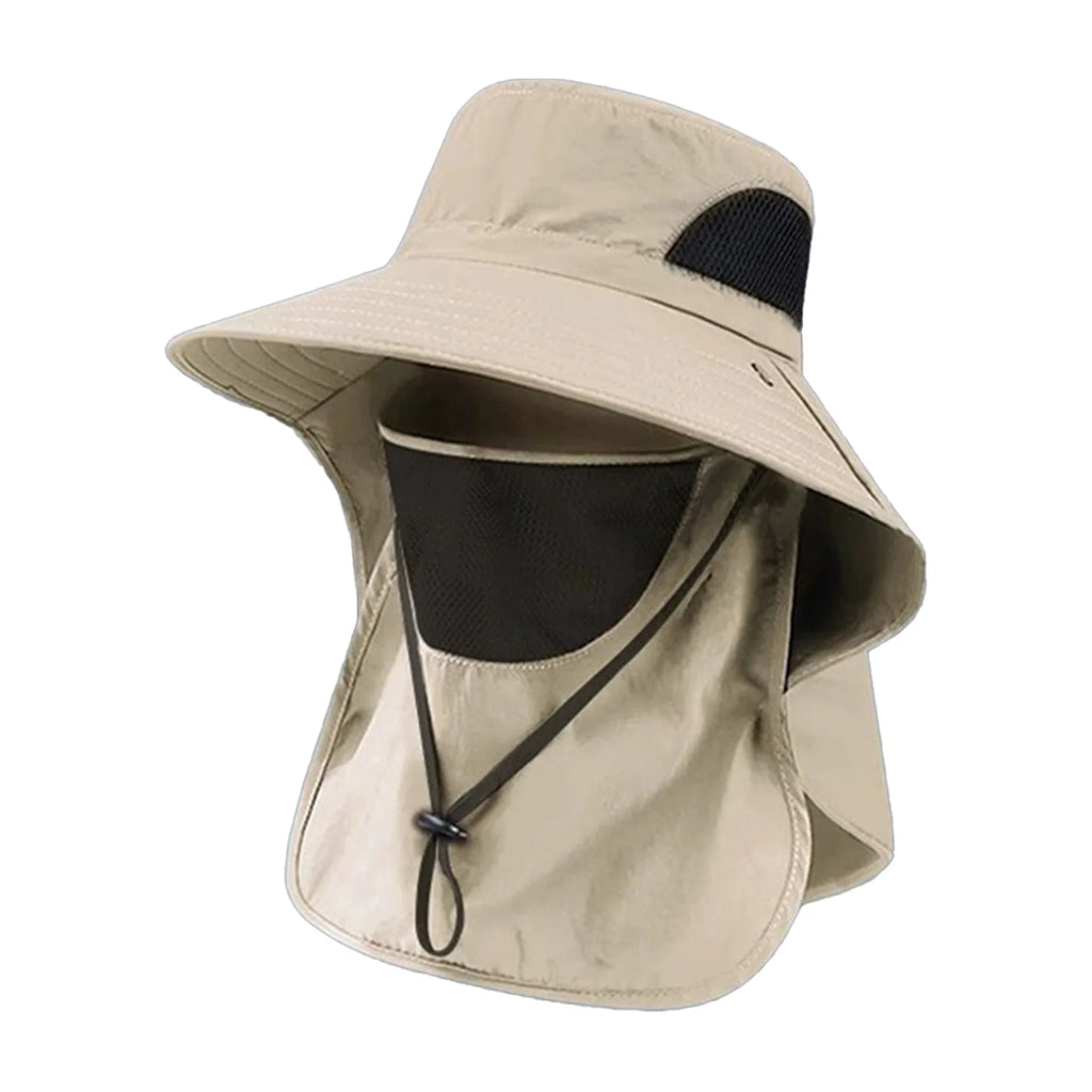 Sun Fishing Hat Women's Bucket Hat with Neck Cover Breathable Wide Brim Summer UV Protection Hat for Travel Holiday Beach