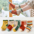 Cartoon Rainbow Striped Ankle Socks for Girls Kids - Spring Autumn Cotton Student Sports Socks Trendy Unisex Toddler Socks 4-12
