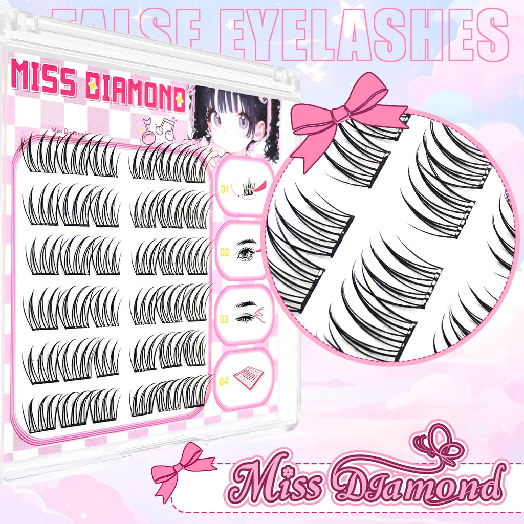 Glue Free False Eyelash, Natural Style False Eyelash, Reusable, Suitable for Beginners, ACE & Lazy Trilogy Style
