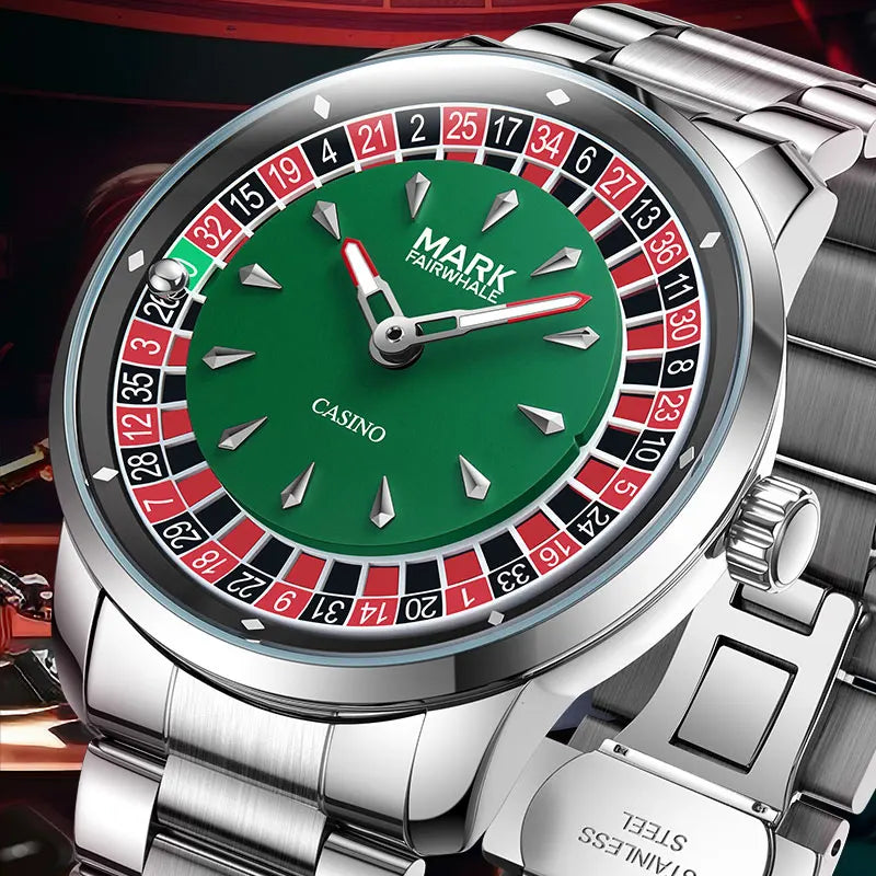 Mark Fairwhale Top Brand 360° Wheel Rotating Fashion Men's Watch Steel Strip Quartz Watch Waterproof Watches for Men Best Gift