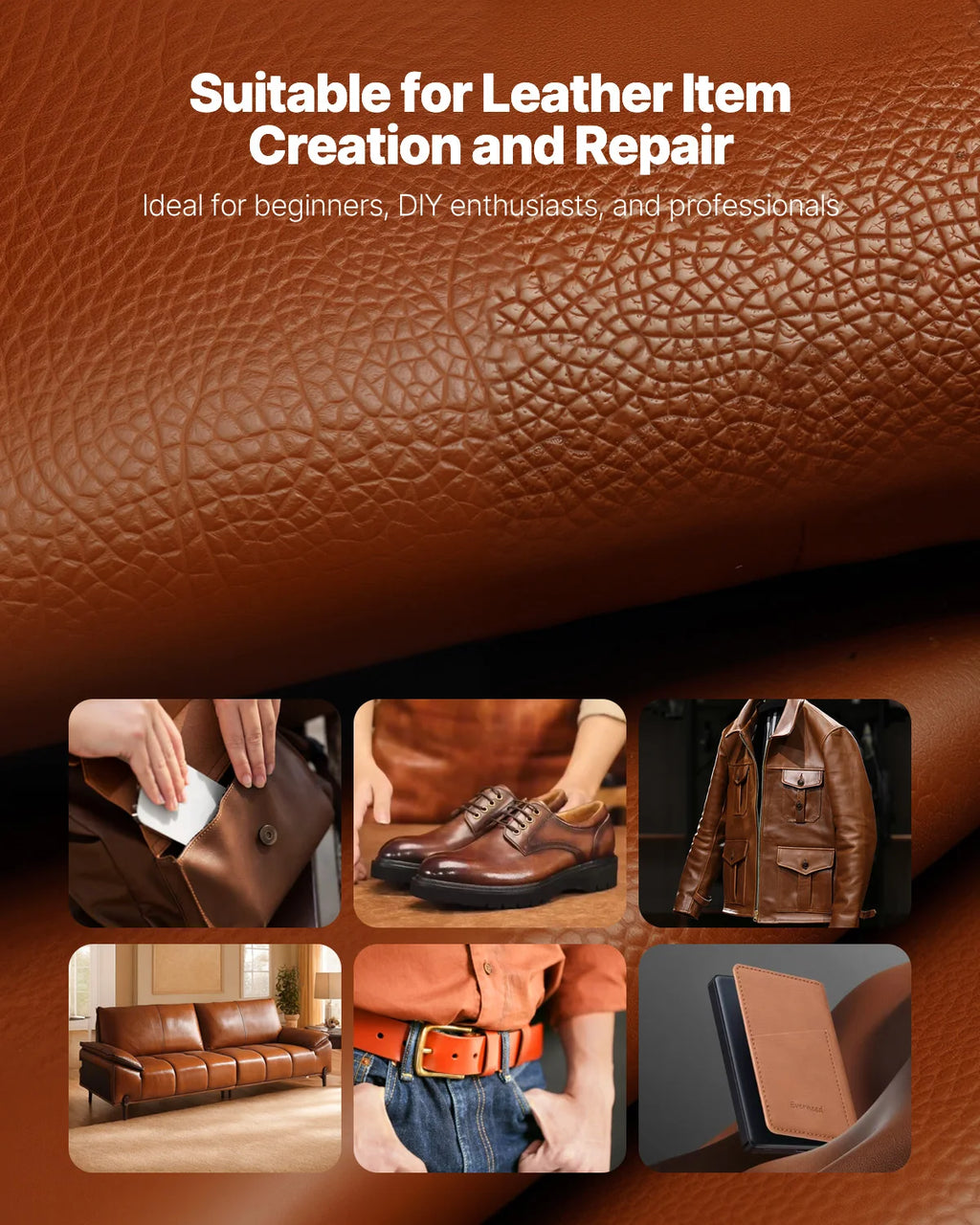 SucceBuy 38/59/61/72/92PCs Leather Working Tools Kit Leather Craft Tools Storage Bag Engraving Punching Sewing Stamping Tools