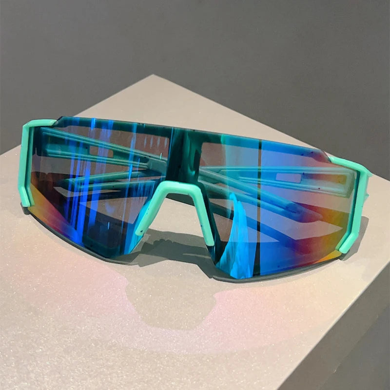 KAMMPT Oversized Goggle Men Fashion Mirror Sports Protective Sunglasses Women New Trendy Anti-UV Outdoor Cycling Sun Glasses