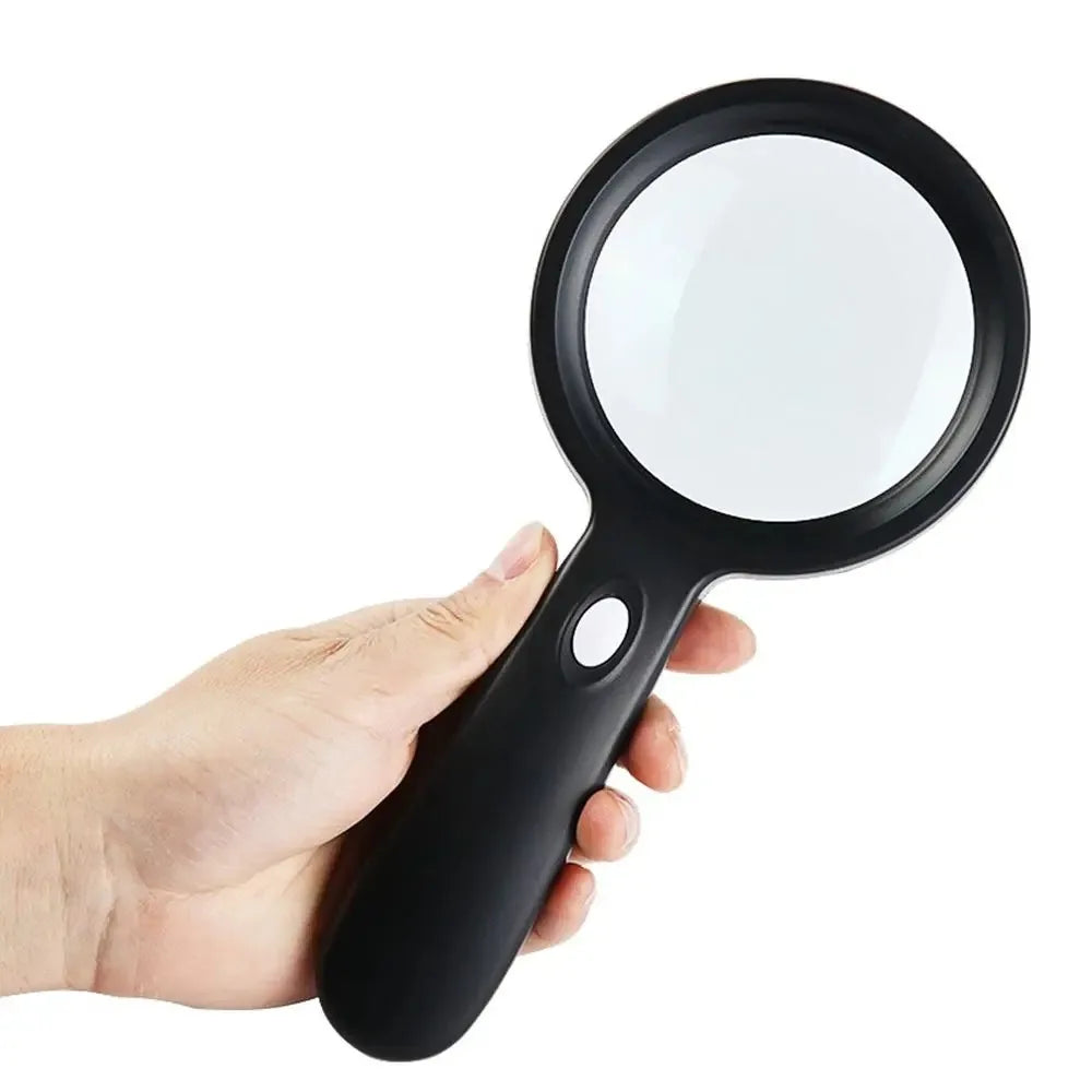 10X Handheld Magnifying Glass with 12 LED Lights Magnifier Tool for Reading Jewelry Inspection Repair Coin Collecting