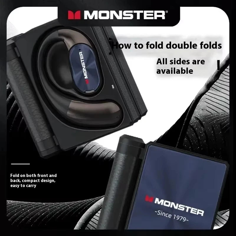 MONSTER AC530 Wireless Bluetooth Earphones Noise-Canceling Wireless Bio-Fiber Dynamic Driver Foldable Music Earphones Gift