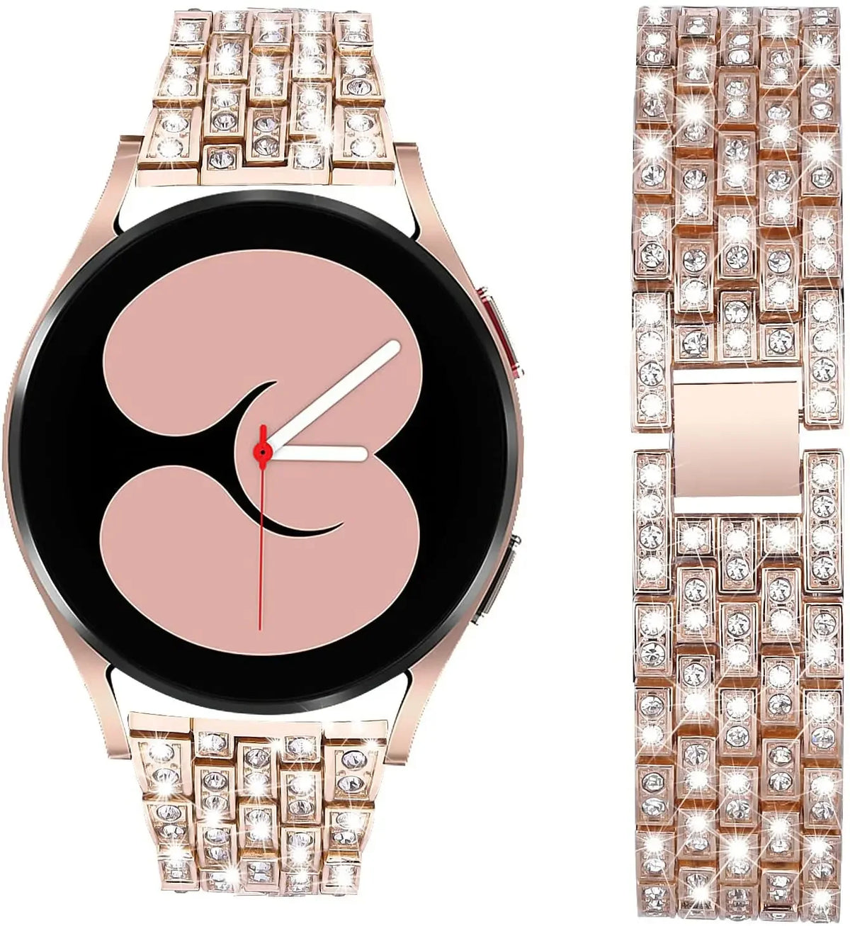 Luxury Full Diamond 5 Row Steel Band 20mm 22mm for Galaxy Watch 6 5 4 Classic Active 2 Gear S3 Huawei GT Amazfit GTR GTS Bip Men