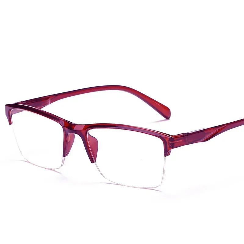 Square Reading Glasses Ultralight Half Frame Presbyopic Eyeglasses Men Women +0.25 0.5 0.75 1 1.25 1.5 1.75 2 2.25 2.5 2.75 3.0