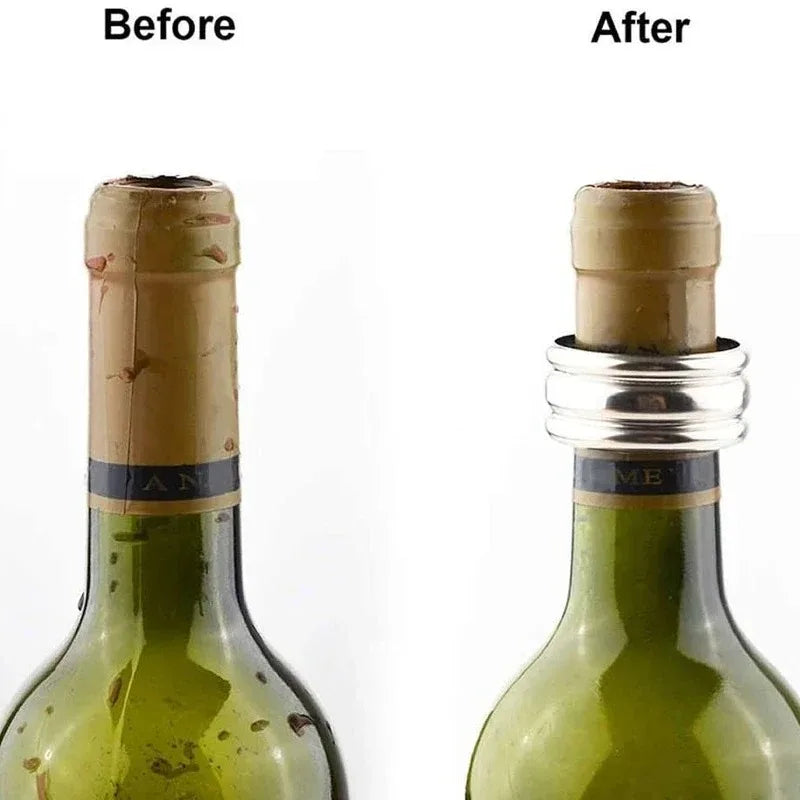 Stainless Steel Wine Bottle Collars Drip Ring Velvet Lined Anti-overflow Wine Drip Catcher for Home Bar Restaurant Outdoor Party